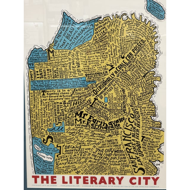2000 - 2009 Ian Huebert for Rumpus Literary City Map of San Francisco, Framed For Sale - Image 5 of 12