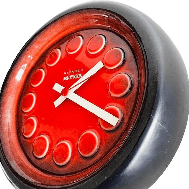Vintage Space Age Fat Lava Ceramic Wall Clock from Kienzle, 1970s For Sale - Image 4 of 11