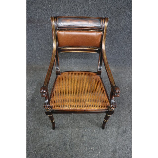 Regency Leather Dragon Head Chair For Sale - Image 9 of 10