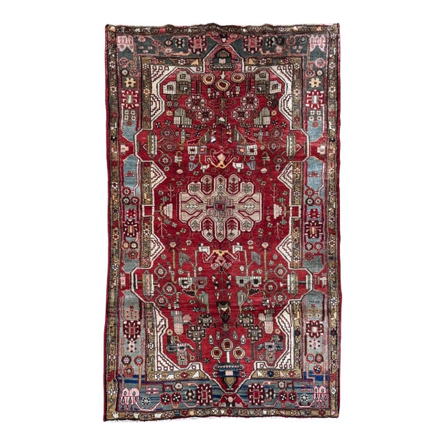 Antique Persian Nahavand Hand-Knotted Rug 4'10" X 9'11" For Sale
