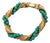 Vintage 1960s Signed Napier Goldtone Faux-Jade Beaded Twisted Bracelet For Sale