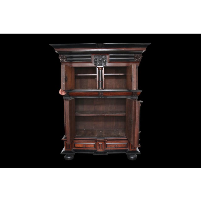 Wood 17th Century Dutch Baroque Revival Kussenkast Armoire Cabinet For Sale - Image 7 of 11