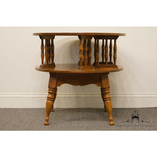 Ethan Allen Baumritter Heirloom Nutmeg 28 Round Rotating Drum End Table Chairish