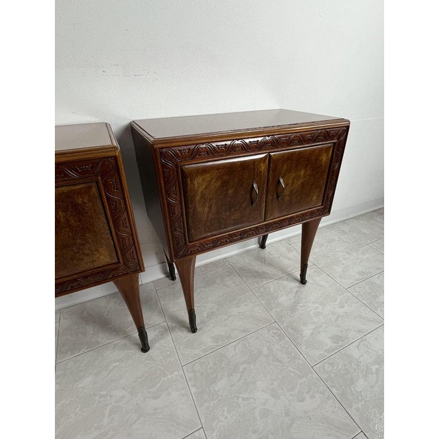 Metal Mid-Century Italian Bedside Tables, 1950s, Set of 2 For Sale - Image 7 of 12