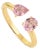 1.16ct Pink Sapphire Toi Et Moi Open Ring Size 5.5 in 14k Gold For Sale