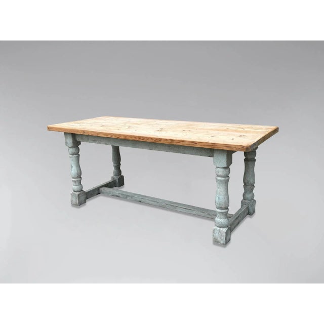 19th Century Pine Farmhouse Dining Table, 1880 For Sale - Image 6 of 7