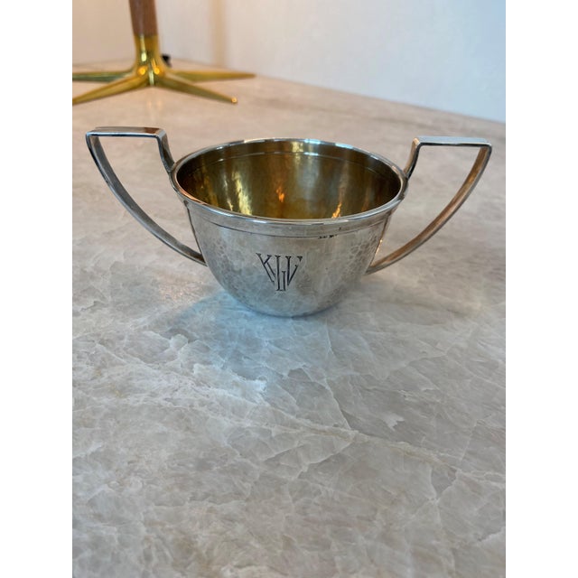 Whiting Arts and Crafts Hand-Hammered Sterling Silver Teapot, Creamer and Sugar, 18 Oz. For Sale - Image 11 of 13