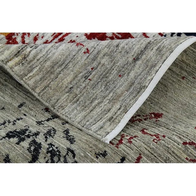 Handwoven Persian Gabbeh Area Rug 6'9"×8'6" For Sale - Image 9 of 11