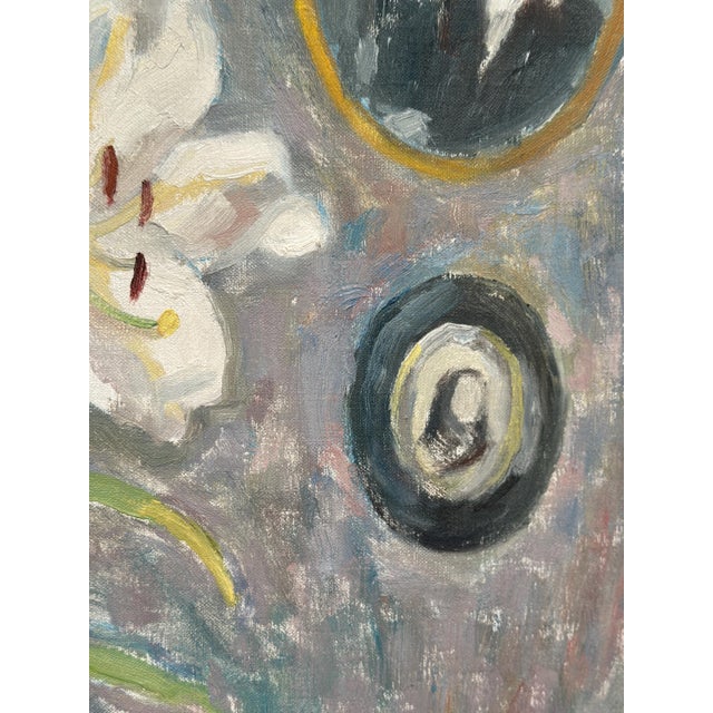 May Nicklasson, The White Lily, 1950s, Oil Painting on Panel, Framed For Sale - Image 4 of 12