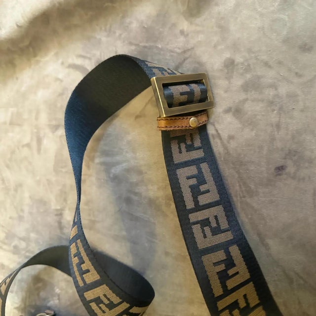 A Iconic 1980s Zucca Monogram Canvas Messenger Bag by Fendi For Sale - Image 13 of 16