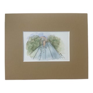“Rainy Days and Mondays” Signed Original Watercolor by Nancy Smith For Sale