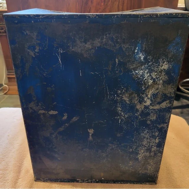 Metal Antique Painted Metal Commercial Tea Storage Bin For Sale - Image 7 of 8