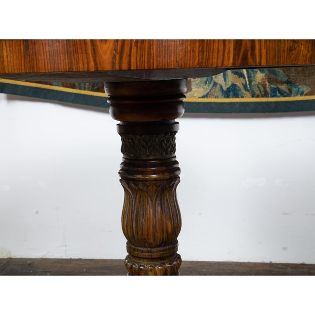 Brown English Regency Period 19th Century Mahogany Side Table with Grey Marble Top For Sale - Image 8 of 10
