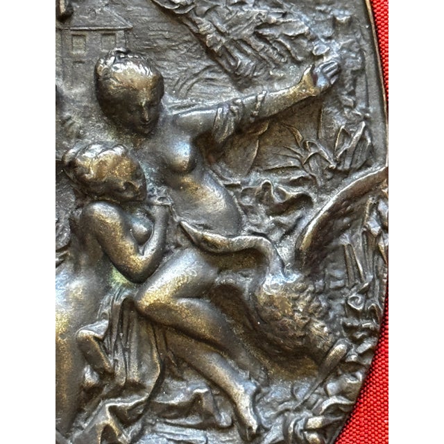 17th Century Napoleon Emperor Co. Framed Leda & the Swan Nude Relief on Brass Buckle For Sale - Image 5 of 8