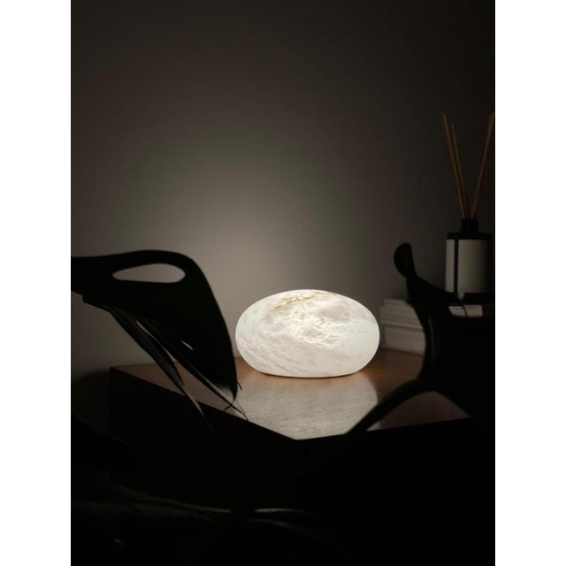 Not Yet Made - Made To Order Small Wireless Oval Table Lamp by United Alabaster For Sale - Image 5 of 7