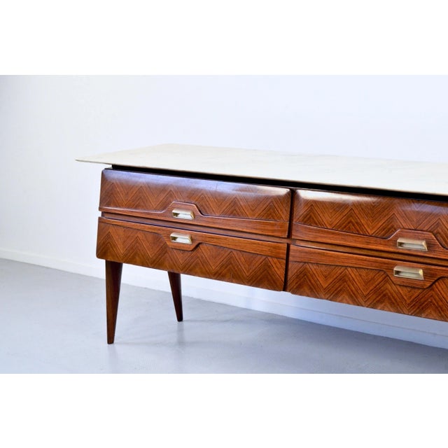 Italian Carrara Marble and Brass Sideboard, 1960s For Sale - Image 15 of 15