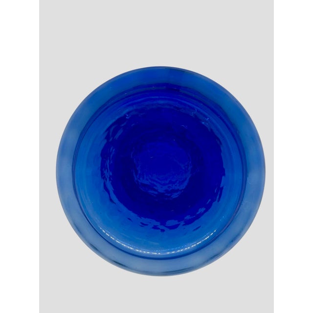 Vintage Cobalt Blue Hour-Glass 5 5/8” Hyacinth Forcing Vase For Sale - Image 4 of 12