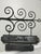 Rustic Large Antique Wrought Iron Bracket With Two-Tier Wooden Sign, "Inn & Antiques" For Sale - Image 3 of 10
