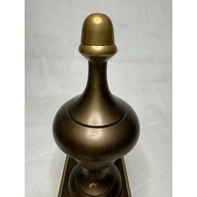Neoclassical Mixed Metal Bronze Finish & Brass Finial For Sale - Image 10 of 11