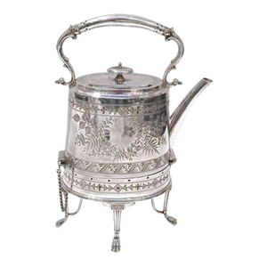 Antique Aesthetic Movement Kettle & Warming Base