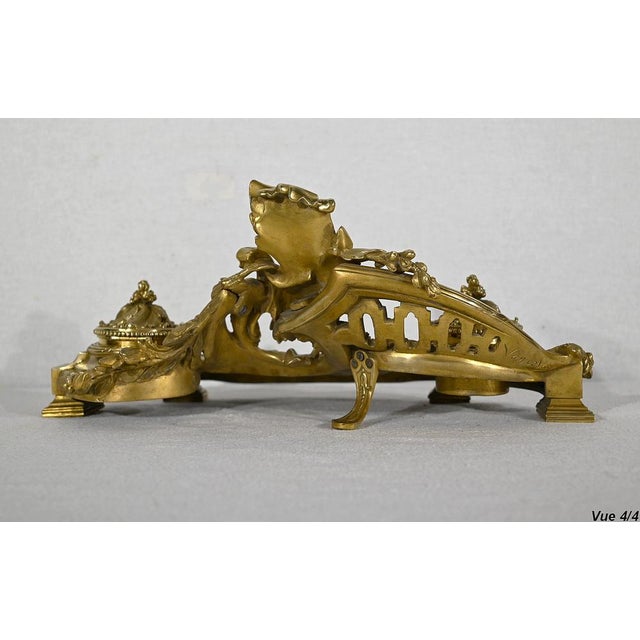 Inkwell in Gilt Bronzeby Vandevoorde, 1920s For Sale - Image 13 of 18