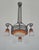 Charles Schneider H. Fournet & Charles Schneider French Art Deco Chandelier 1920s - Orange Mottled Glass & Wrought Iron For Sale - Image 4 of 12
