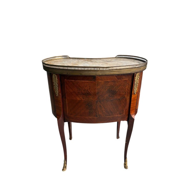 Antique French Louis XV-Style Marble Top Side Table For Sale - Image 4 of 10