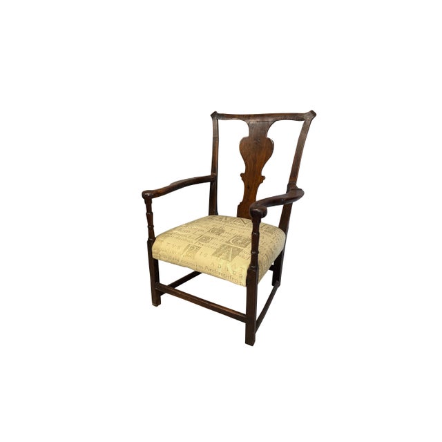18th Century Walnut English Fireside Queen Anne Style Chair For Sale - Image 17 of 18