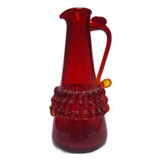 Pitcher by J. Słuczan-Orkusz for Cracow Institute for Glassworks, Poland, 1970s For Sale