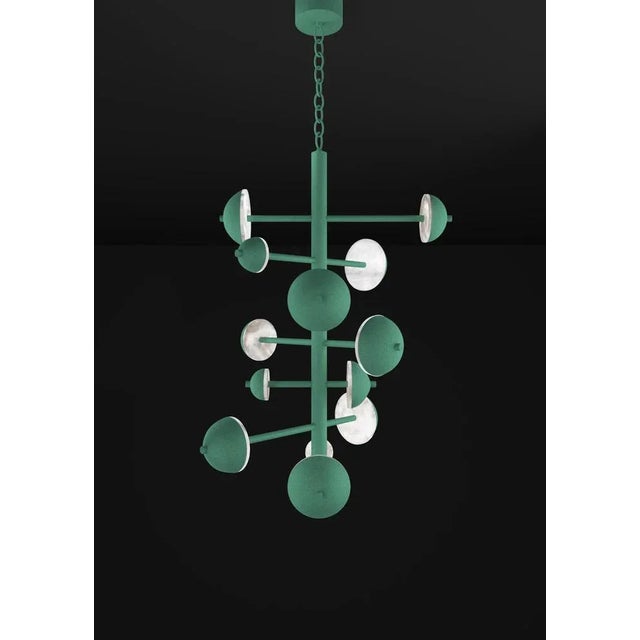 Ares freedom green metal chandelier by alabastro italiano dimensions: d 74,5 x w 73 x h 110 cm. Materials: white alabaster...