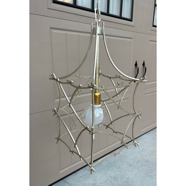 Vintage Hollywood Regency Pagoda Pendant Chandelier For Sale In Savannah - Image 6 of 12