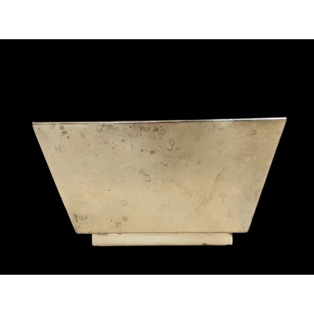 Mid-Century Modern Mid Century Modern Brass and Enamel Tabletop Planter Made in Chicago For Sale - Image 3 of 12