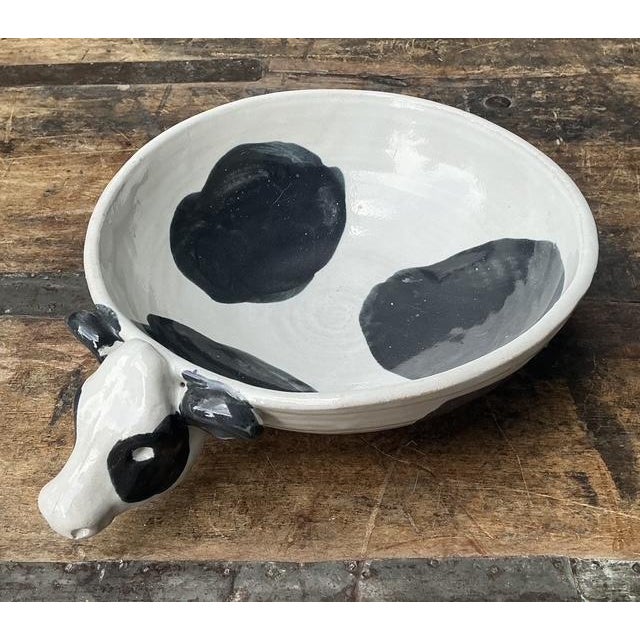 Vintage Original Studio Pottery Cow Bowl For Sale In West Palm - Image 6 of 12