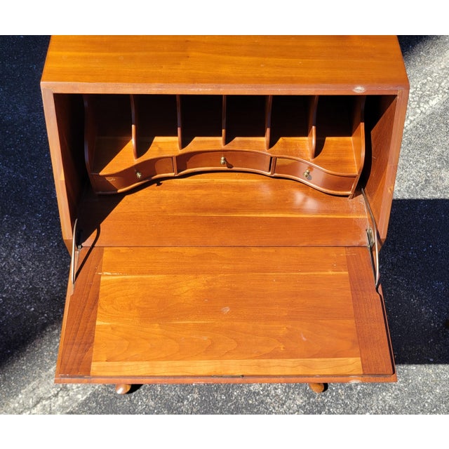 Wood Mid-Twentieth-Century Maple Secretary Desk by Taylor-Jamestown Furniture For Sale - Image 7 of 11