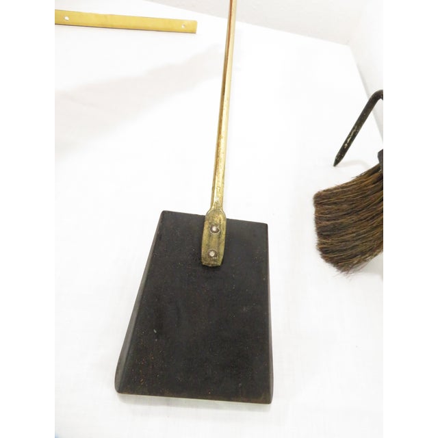 Wall Mount ~ Mid Century Modernist Brass Fireplace Tools Set ~ Donald Deskey Era For Sale - Image 17 of 17