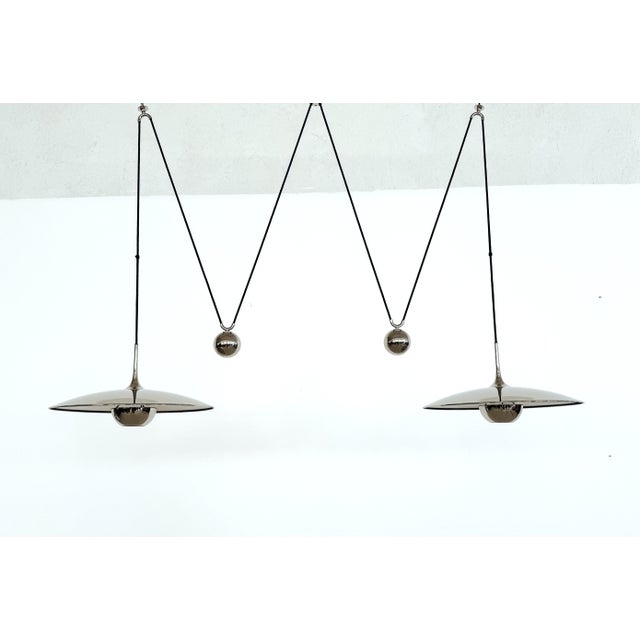 Onos 55 Double Pull Pendant with Counter Weights in Nickel by Florian Schulz, 2010s For Sale - Image 14 of 14