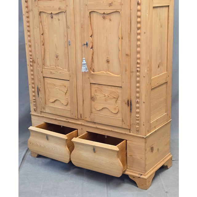 Antique European (Germany or Austria) Pine Double Door Wardrobe For Sale - Image 4 of 16