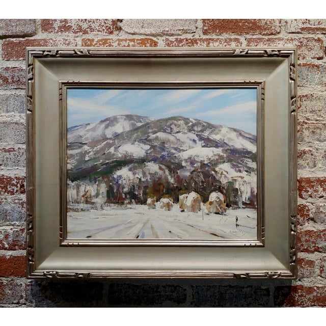 White Jay Hall Connaway -1930s Snow in Vermont Haystack Mountain-Oil Painting For Sale - Image 8 of 8