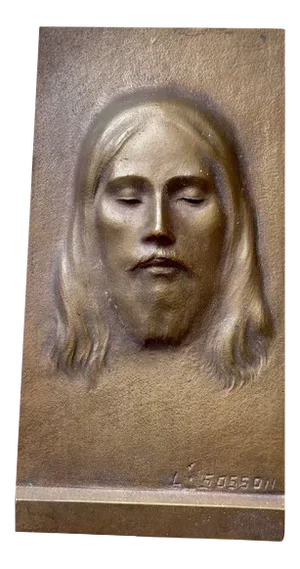 Bronze Plaque Representing Christ by Louis Sosson