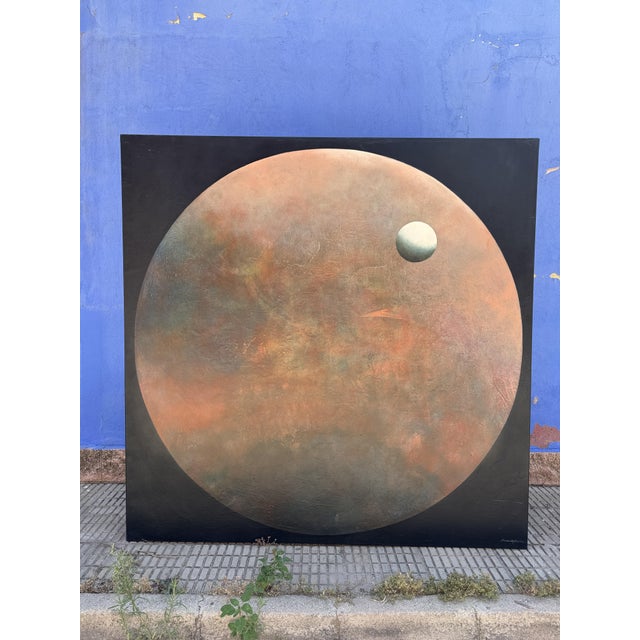 Ricardo Avedaño, Moon, 2000s, Oil Painting on Canvas For Sale - Image 4 of 4