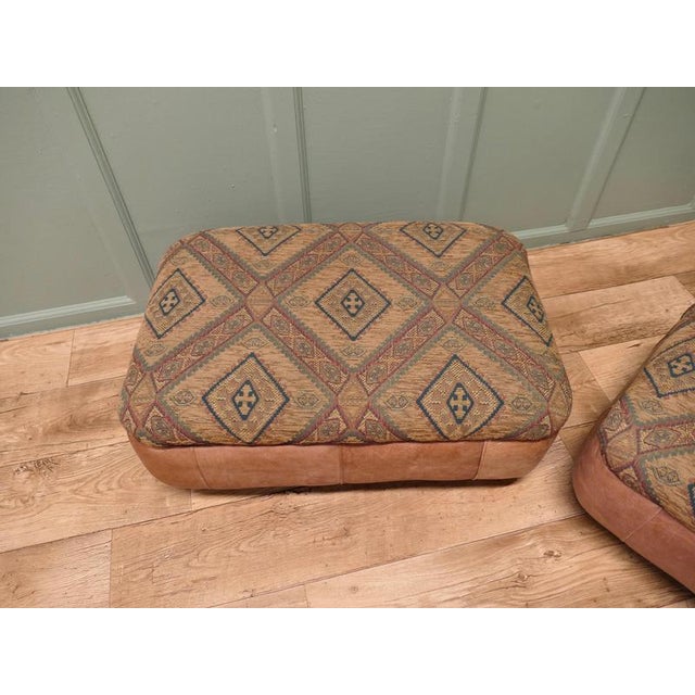 Large Leather Ottomans, 1960, Set of 2 For Sale - Image 4 of 8