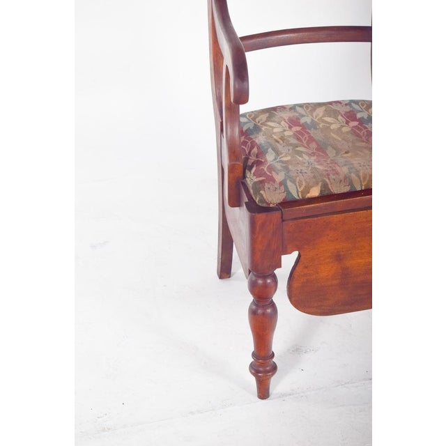 Wood Chair with Striped Upholstery, 19th Century For Sale - Image 7 of 11