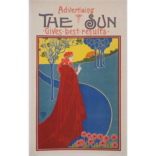 Louis John RHEAD (1857-1926) The Sun Original lithograph Printed signature in the plate On vellum Size 39 x 29 cm (c. 15.3...