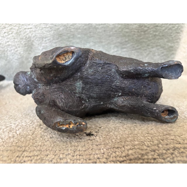 Bronze Rabbit Figures, a Pair For Sale - Image 9 of 13