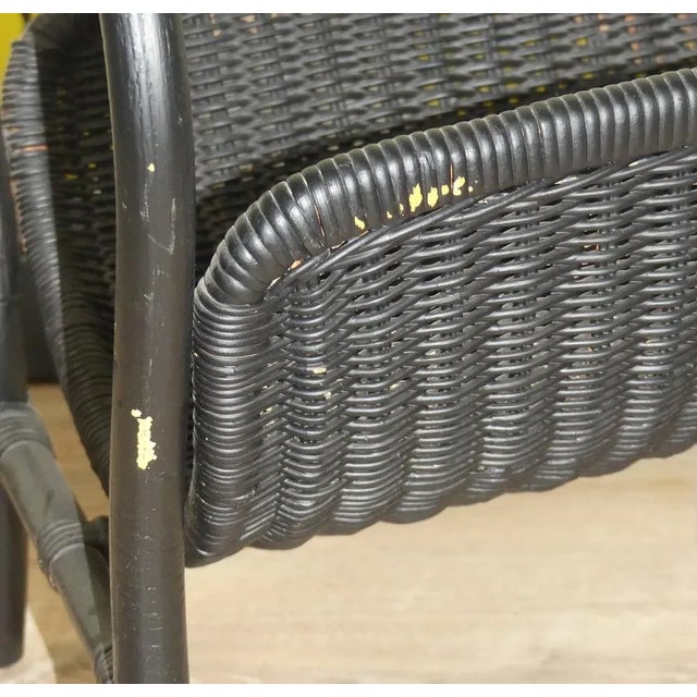 Vintage Newspaper Storage in Bamboo For Sale - Image 4 of 11