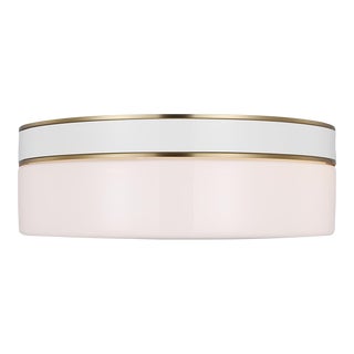 Kate Spade by Visual Comfort Studio Monroe Flush Mount, Burnished Brass, Large For Sale