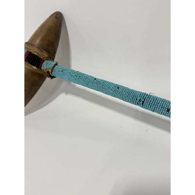Native American, Western Great Plains Ceremonial Beaded War Club Circa 1900 For Sale - Image 10 of 13