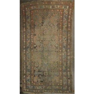 Distressed Antique Persian Rug- 6'3"x 3'6" For Sale