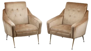 Set of Velvet Bergère Chairs, 1950s
