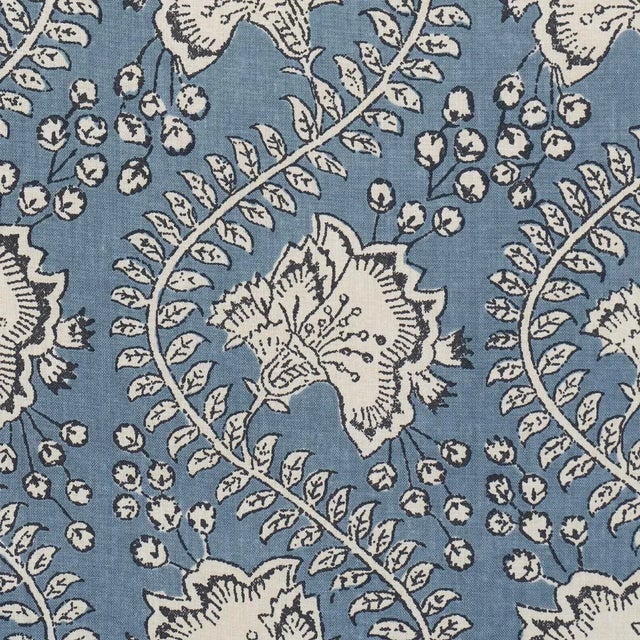 Schumacher SAMPLE - Schumacher Tombay Fabric In Delft For Sale - Image 4 of 4
